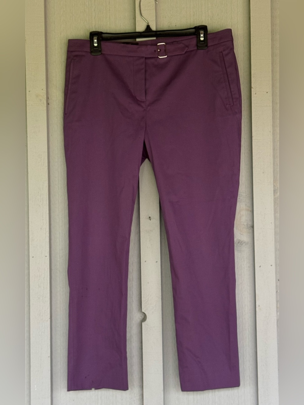 Women's Dark Purple Loro Piana Straight-Leg Pants - 46 - 12